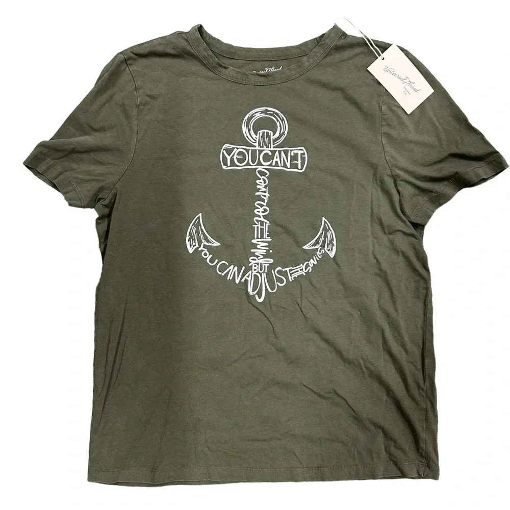 Universal Thread Short Sleeve Tshirt Anchor Olive Green Size‎ Medium NWT